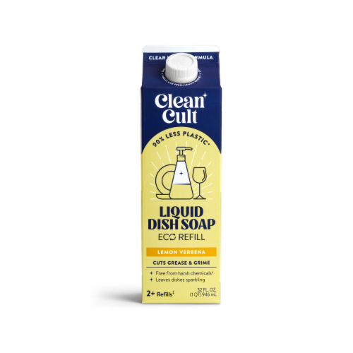 Cleancult Lemon Verbena Liquid Dish Soap Eco Refill Perspective: front