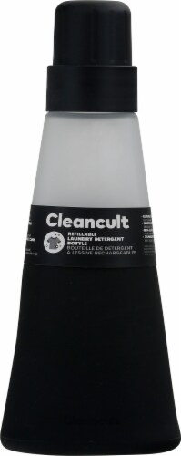 Cleancult Black Glass Bottle Liquid Laundry Detergent Perspective: front