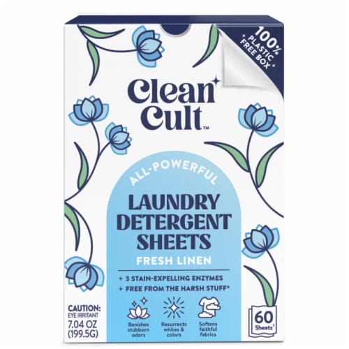 Clean Cult™ All-Powerful Laundry Detergent Sheets Fresh Linen Perspective: front