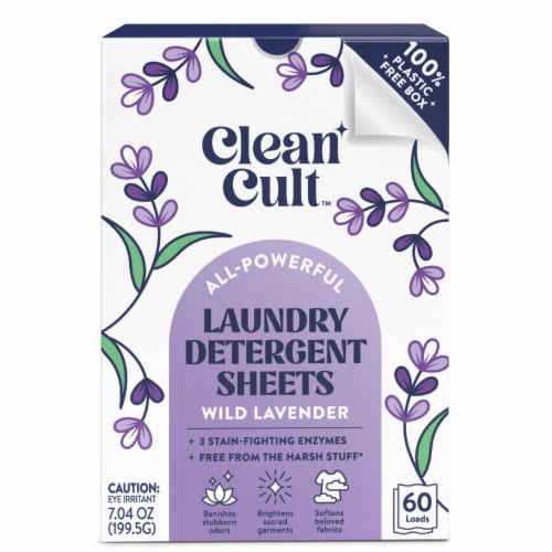 Clean Cult™ Wild Lavender Laundry Sheets Perspective: front