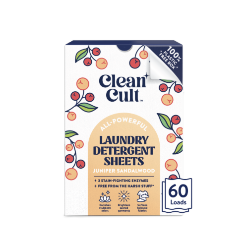 Clean Cult™ Juniper Sandalwood Laundry Detergent Sheets Perspective: front