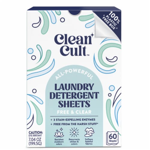 Cleancult™ All-Powerful Laundry Detergent Sheets Free & Clear Perspective: front