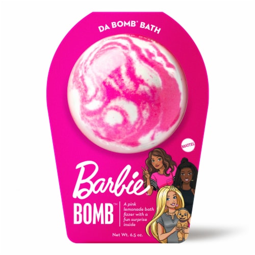 Da Bomb® Barbie™ Pink Swirl Full Size Bath Bomb Perspective: front