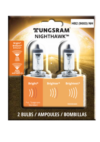Tungsram NightHawk 9003NH/BP2 Auto Bulb Perspective: front