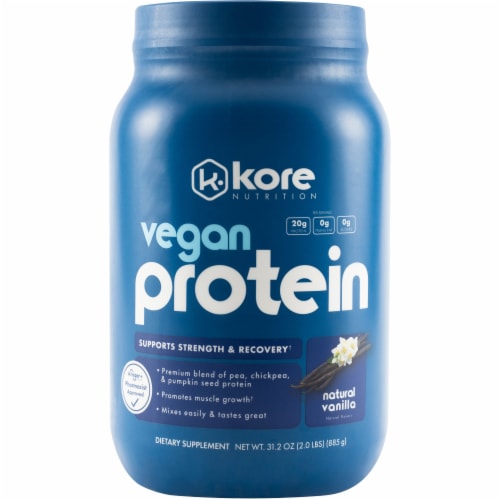 Kore Nutrition Vanilla Vegan Protein Powder Perspective: front