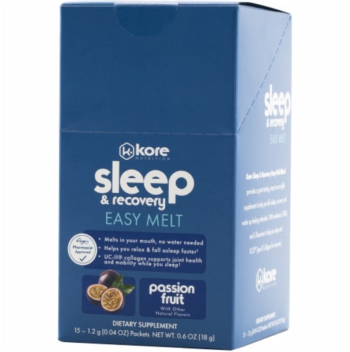Kore Nutrition Sleep & Recovery Easy Melt Passion Fruit Flavor Packets Perspective: front