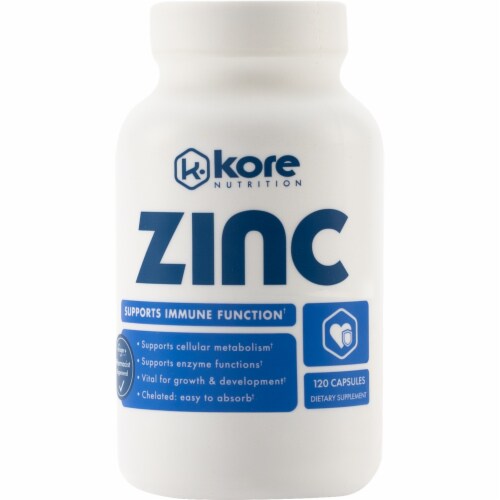 Kore Nutrition Zinc Capsules Perspective: front