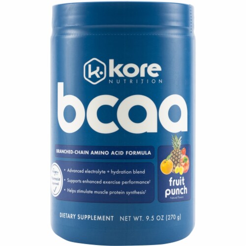 Kore BCAA Fruit Punch Dietary Supplement Perspective: front