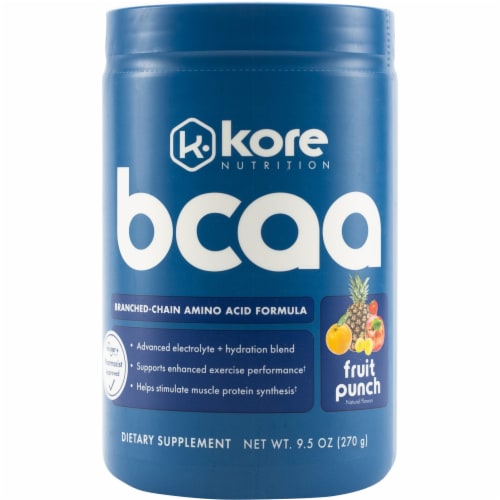 Kore BCAA Fruit Punch Dietary Supplement Perspective: front