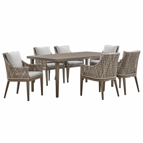 Grenada 7 Piece Gray Aluminum Outdoor Dining Set With Gray Fabric 1 Unit Dillons Food Stores