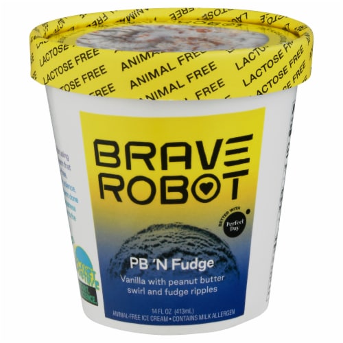 Brave Robot PB 'N Fudge Animal-Free Ice Cream Perspective: front