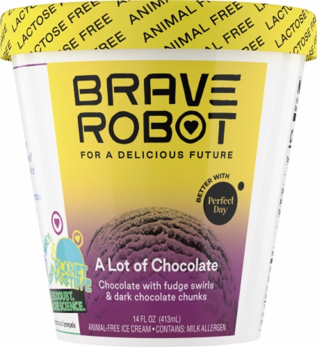 Brave Robot A Lot of Chocolate Animal-Free Ice Cream Perspective: front
