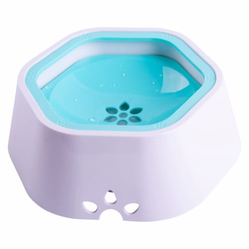 Everspill' 2-in-1 Food and Anti-Spill Water Pet Bowl - One Size / Blue Perspective: front