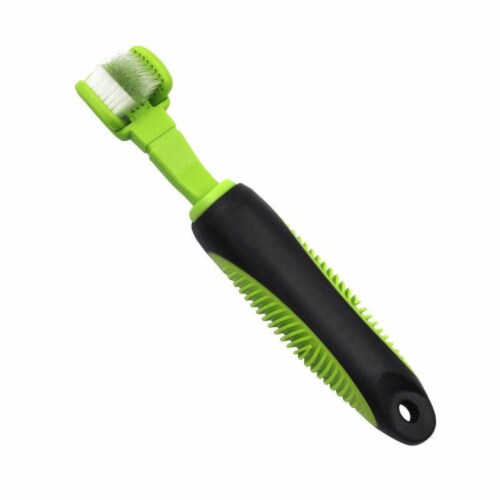 Denta Clean Dual Sided Action Bristle Pet Toothbrush One Size Green 1 QFC