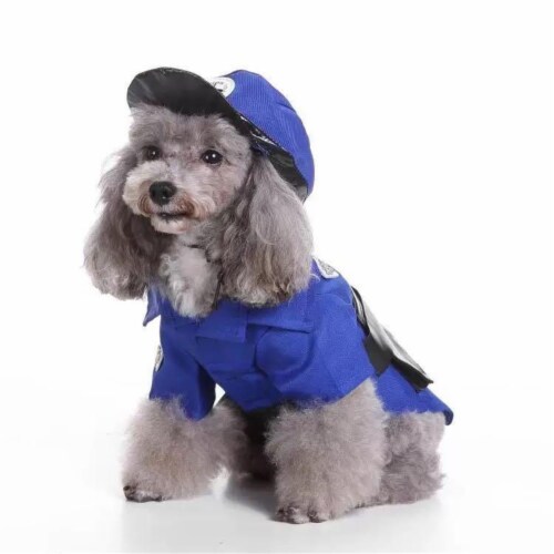 Pet Life Pawlice Pawtrol Police Pet Dog Costume Uniform Perspective: front