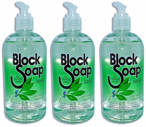 Block Island Block Soap West Beach Bayberry Fragrance Liquid Hand Soap 3 Count Perspective: front