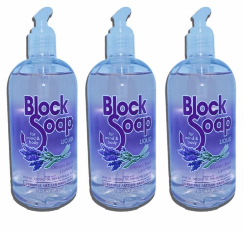 BlockSoap Crescent Beach Lavender Fragrance Liquid Hand Soap 3 Count Perspective: front