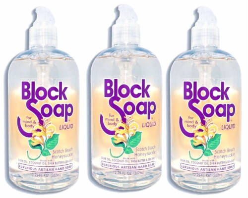 Block Island Block Soap Scotch Beach Honeysuckle Fragrance Liquid Hand Soap 3 Count Perspective: front