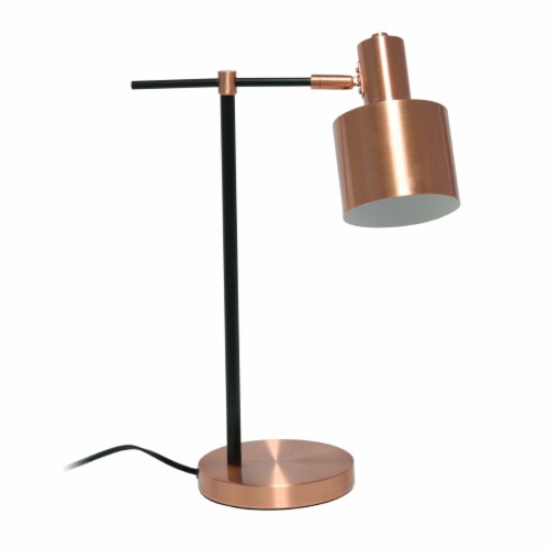 Lalia Home Iron Mid Century Table Lamp in Rose Gold Perspective: front