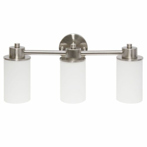 Simple Designs 20.75 Modern 3 Light Metal and Milk White Cylinder Shape Glass Shades with Perspective: front