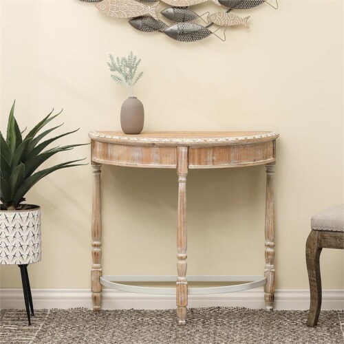 Wood half moon console table discount