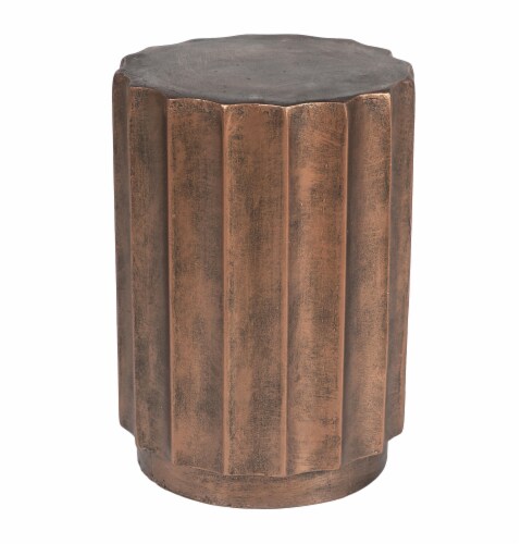 Luxen Home Modern MgO Indoor Outdoor Weathered Copper Garden Stool