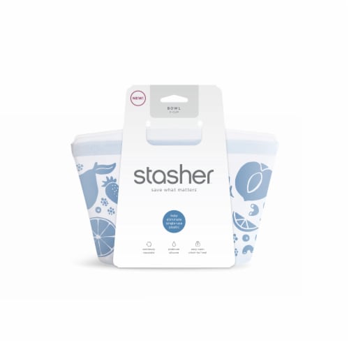 Stasher 2 Cup Clear Bowl Perspective: front