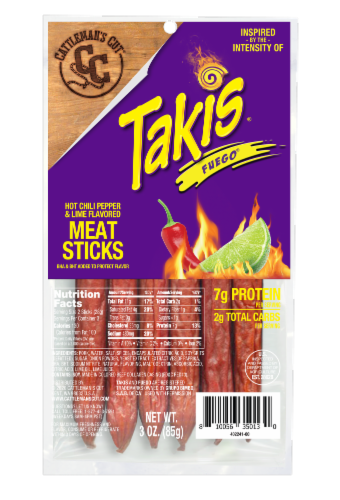 Takis® Fuego® Hot Chili Pepper & Lime Flavored Meat Sticks Perspective: front