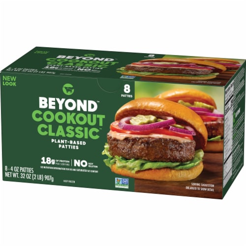 Beyond Meat® Cookout Classic™ Plant-Based Burger Patties Perspective: front
