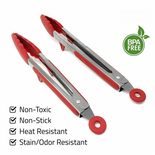 Home & Kitchen BBQ COOKING - Premium Stainless Steel Locking Kitchen Tong Set - 9/12 in, 2 units - Harris Teeter