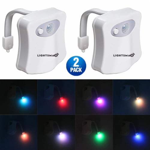 TOILET LED NIGHT LIGHT MOTION SENSOR ACTIVATE 7 COLOR CHANGING - 2 PKS, 2  units - Kroger