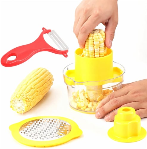 Corn Stripper, 4 in 1 Corn Shucker Tool Corn Holder, Corn Stripping Tool Perspective: front