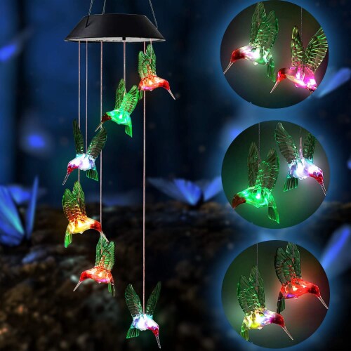 Solar String Lights Color Changing LED Mobile Hummingbird Wind Chimes  Waterproof Outdoor, 1 unit - Ralphs