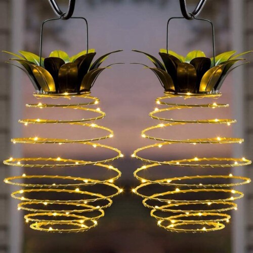 60 LED Hanging Solar Pineapple String Lights Waterproof Wall Lamp Fairy  Night Lights -Warm, 2 units - Kroger