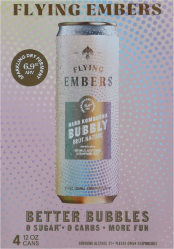 Flying Embers Bubbly Hard Kombucha Perspective: front