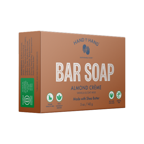 Hand In Hand Almond Creme Bar Soap Perspective: front