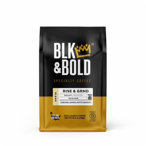 BLK & Bold® Rise & GRND Medium Roast Ground Coffee Blend Perspective: front