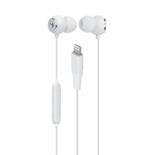 Helix Lightning Earbuds - White Perspective: front