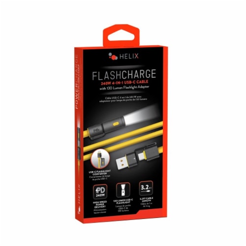 Helix 240W USB-C Flashlight Cable Perspective: front