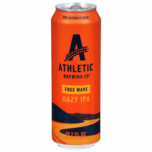 Athletic Brewing Co.® Free Wave Hazy IPA Craft Beer Can Perspective: front