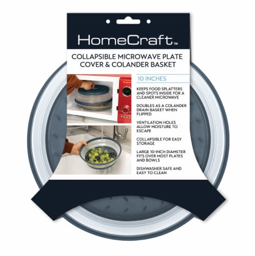 HomeCraft™ Collapsible Microwave Plate Cover & Colander Basket Perspective: front
