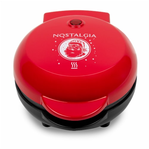 Nostalgia My Mini Santa Red Waffle Maker Perspective: front