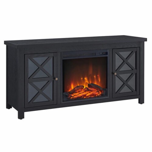 Henn&Hart 47  Black/Glass TV Stand Perspective: front
