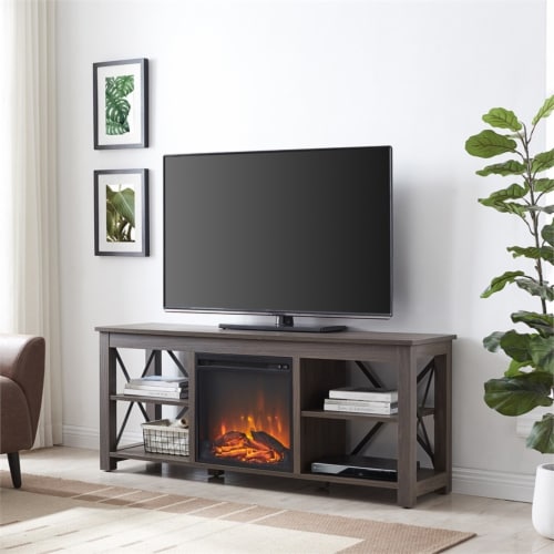 Henn Hart 58 Alder Brown Metal TV Stand 1 Fry s Food Stores