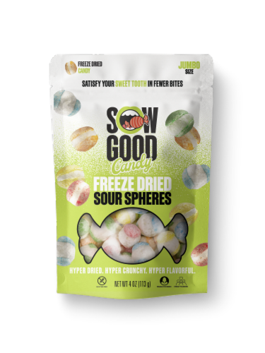 Sow Good Candy Freeze Dried Sour Spheres Candy Bag Perspective: front