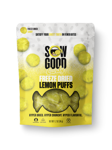 Sow Good Candy Freeze Dried Lemon Puffs Perspective: front
