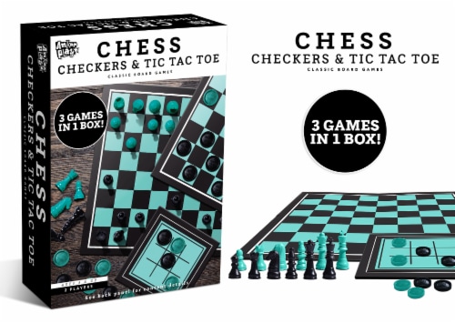 Anker Play Chess Checkers & Tic Tac Toe Classic Board Games Perspective: front