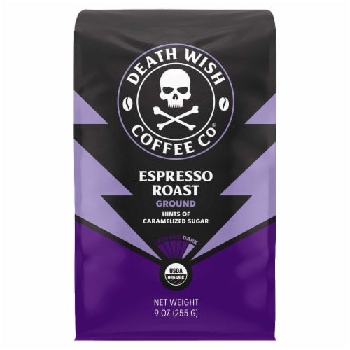 Death Wish Coffee Co.® Espresso Roast Organic Ground Coffee Perspective: front