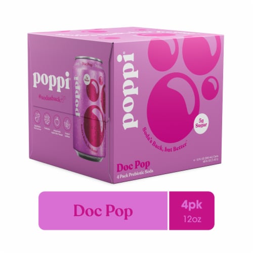 Poppi Doc Pop Prebiotic Soda Cans Perspective: front