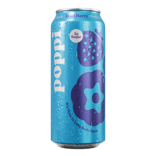 Poppi® Prebiotic Wild Berry Soda Perspective: front